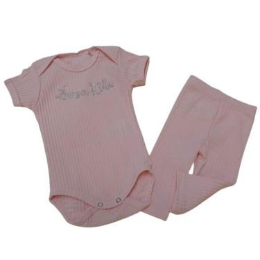 Imagem de Conjunto Canelado Body + Calça Bebê Menina Lessa Kids 8789-Feminino