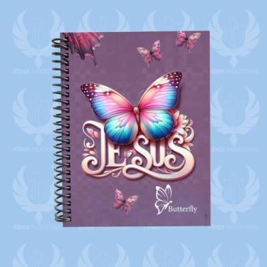 Imagem de Caderno Universitário Capa Dura Butterfly, Borboletas e Flores, 20 Matérias, 400 Folhas, Espiral (CAPA 3, 15 MAT (300 FLS))