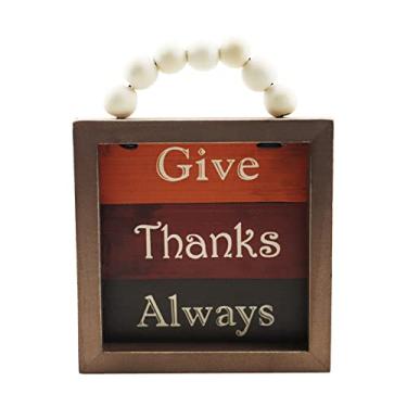 Imagem de Placa de Madeira para Pendurar Ação Graças Letra Harvest Blessings Apoio Guirlanda da Porta Frente Parede Decoração Rustica Festa Fazenda Casa Interio