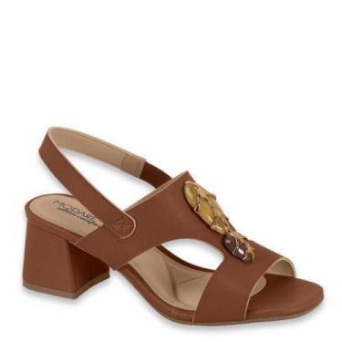 Imagem de Sandália Feminina Modare Conforto Salto Baixo Grosso 7172127, Avelã, 3