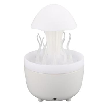 Imagem de Generic Umidificador Difusor de óleo Essencial de Gota de Chuva Com Controle Remoto 7 Cores Luz Cogumelo água Grama para Quarto (Branco)