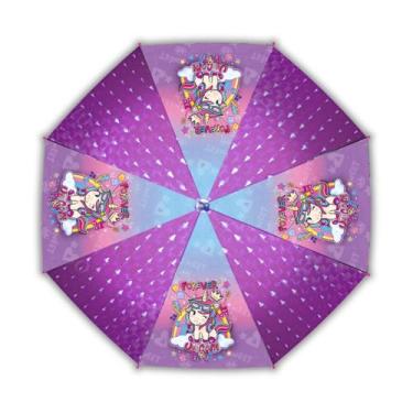 Imagem de Guarda-Chuva Unicórnio Infantil Meninas Escolar Passeio - Clio Style, 