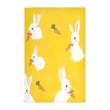 Imagem de xigua Conjunto de 1 panos de prato de cozinha fofos coelhos brancos, macios e altamente absorventes de secagem rápida para limpeza de pratos e limpeza à mão, 71 x 45 cm