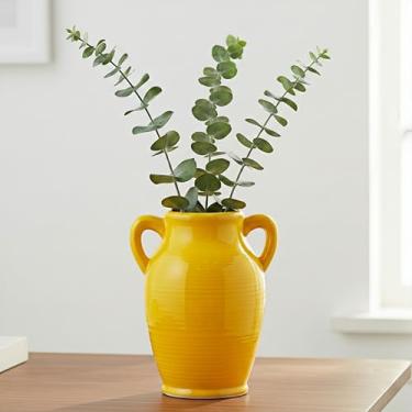 Imagem de Vaso amarelo de cerâmica de 20 cm