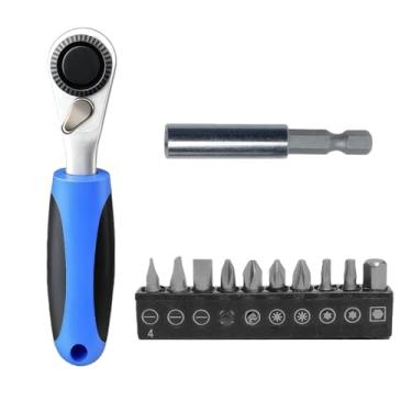 Imagem de Mini chave catraca, bicicleta de lote, bicicleta de estrada, ferramenta de reparo rápido portátil hexagonal, conjunto de chave de fenda, chave de fenda de plástico + base preta de dez furos de 60 mm e