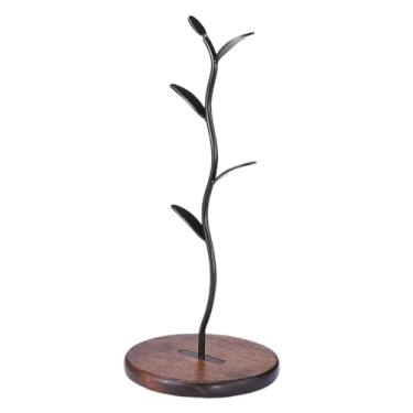 Imagem de THJKUPO Suporte de caneca de café, suporte de árvore de bancada, base de madeira, suporte de caneca para balcão