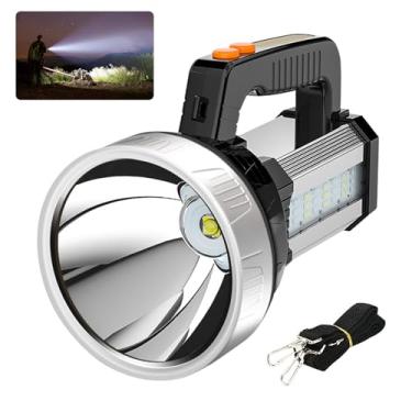 Imagem de Masmejor Lanterna LED recarregável de 1500 lm, refletor portátil super brilhante, 5 modos de luz e 4800 mAh, luz de emergência portátil à prova d'água para atividades ao ar livre, falta de energia