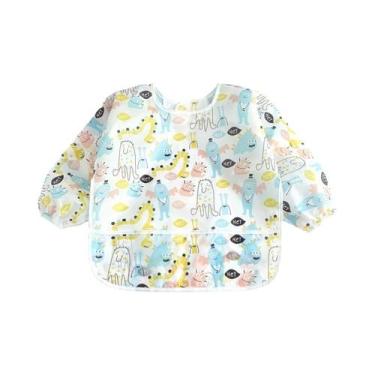 Imagem de Babadores Impermeáveis De Manga Longa Para Bebês, Avental Infantil, Ro