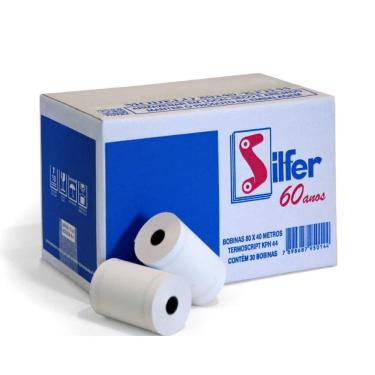 Imagem de Bobina Térmica 80mm x 40m Branca (Caixa com 30 Bobinas) - Silfer