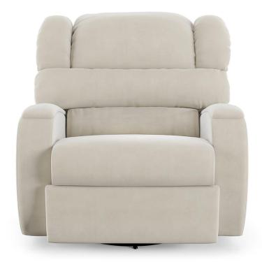 Imagem de Poltrona Do Papai Reclinável Napoli Glider Giratória Usb Veludo Bege Fh1 - D\'rossi