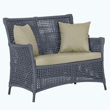 Imagem de 1 Sofá área Externa Igapó Alumínio Preta Corda Náutica E7 Prata