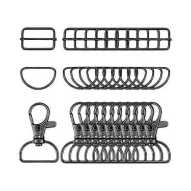 Imagem de Conjunto De 45 Peças De Mosquetões Giratórios Com Anel Em D, Ganchos D