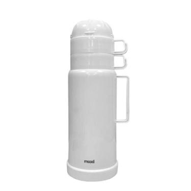 Imagem de Conjunto de Garrafa Térmica com 2 Xícaras 1L Branca - Mood - Goedert G
