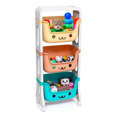 Imagem de Carrinho Organizador De Brinquedos Com Gavetas – Baú Multiuso Prático E Funcional!