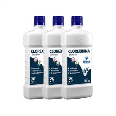Imagem de Kit 3 Shampoo Clorexidina Dugs Cães Anti Queda 500ml Medida:500ml - Wo