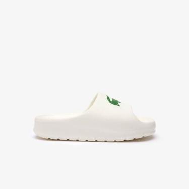 Imagem de Chinelo Lacoste feminino Serve Slide 2., 37, Off white, Verde escuro