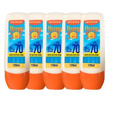 Imagem de Kit 6 Protetor Solar Happy Sol FPS 70 120ml Revenda Atacado