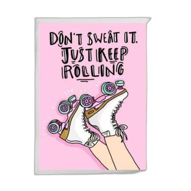 Imagem de Quadro Patins Just Keep Rolling 45X34Cm Branca