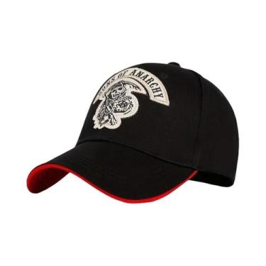Imagem de Boné Snapback Bordado Com Caveira SAMCRO Sons of Anarchy, Casual, De A