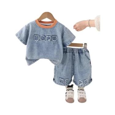 Imagem de Conjunto De Camiseta E Shorts De Algodão Para Meninos Moda Infantil De