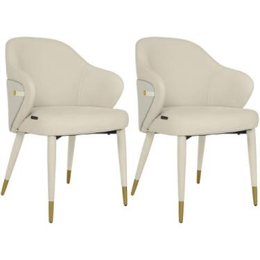 Imagem de Kit 2 Cadeiras de Jantar Estofada Milano Design Italiano com Encosto E