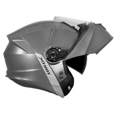 Imagem de Capacete Articulado Xtroy Modular Solid Cinza Fosco Robocop Escamoteável Masculino e Fe...