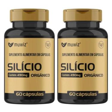 Imagem de Kit 2x Frascos Silício Orgânico Muwiz 490MG 60 Cápsulas  Fortaleciment