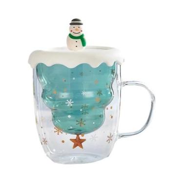 Imagem de Caneca De Café Com Isolamento Duplo Em Forma De Árvore De Natal Com Ta