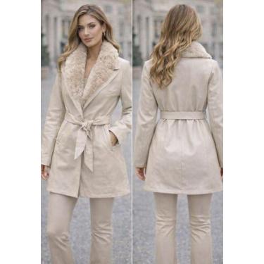 Imagem de Sobretudo Casaco Jaqueta Feminina material sintético Peluciada por den