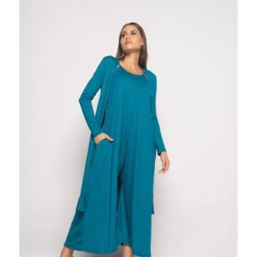 Imagem de Conjunto Salvatore Fashion Macacão Pantalona Kimono Malha Feminino-Feminino