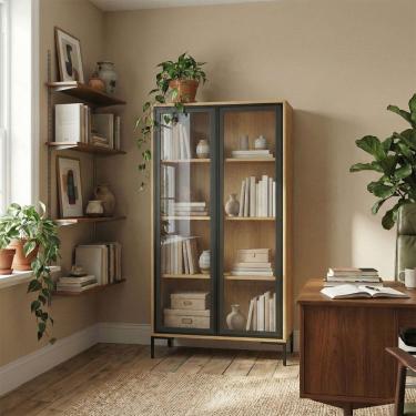 Imagem de Cristaleira Refresh 2 Portas com Vidro Marrom/Preto - Brv