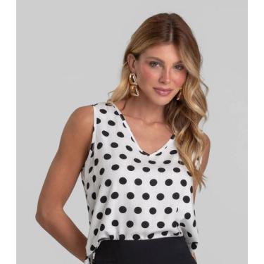 Imagem de Regata Feminina em Tecido de Viscose Dianna Branco, P, Branco