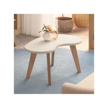 Imagem de Mesa de Centro Orgânica Artely, Off White e Carvalho