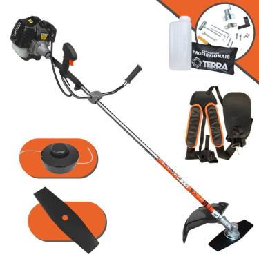 Imagem de Máquina de Cortar Grama á Gasolina GRH-520 52cc 2,5Hp Roçadeira Completa Com Lâmina de 2 Pontas e Carretel Nylon Para Melhor Acabamento e Performance