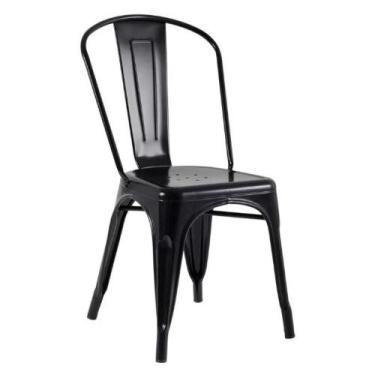 Imagem de Kit Com 2 Cadeira Tolix Iron Aço Carbono Industrial - Preto Fosco - DE