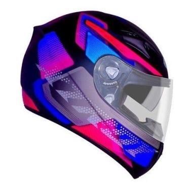 Imagem de Capacete Moto Ebf Xtroy Com Óculos Interno Fumê + Narigueira, Rosa Fur