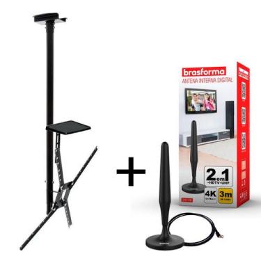 Imagem de Suporte Para TV Articulado de Teto 10 A 55 Polegadas Preto Até 40kg In