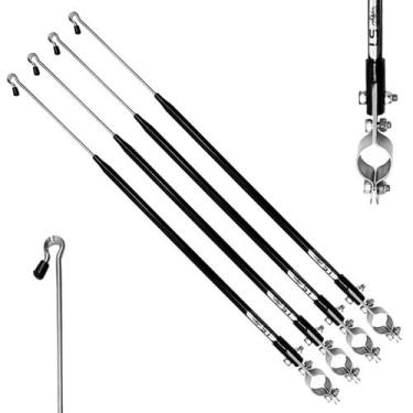 Imagem de Kit 4 Antena Moto Anti Cerol Corta Linha Pipa Fio Guidão Retrátil Segu