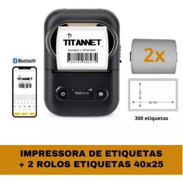 Imagem de Impressora Bluetooth TT260 + 2 Rolos Etiquetas 40x25 - TITANNET