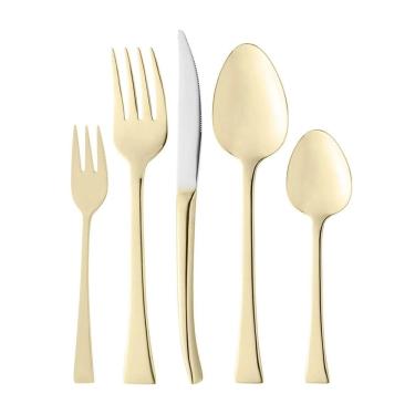 Imagem de Faqueiro de Aço Inox Berna Dourado 30 Peças Wolff