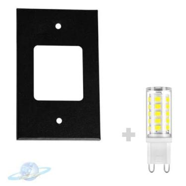 Imagem de Kit Luminária Balizador Preto de Embutir 4x2 C/ Lâmpada G9 5w BF - Uni