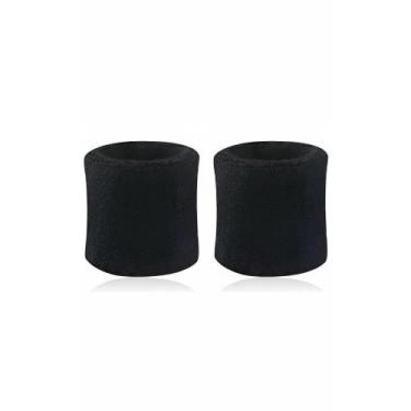 Imagem de Munhequeira Atoalhada Preta: Conforto e Absorção para Esport - Congrat