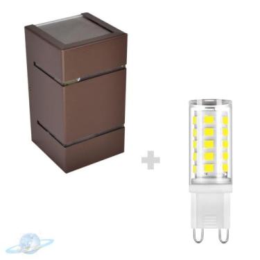 Imagem de Kit Arandela Marrom 2 Frisos 2 Fachos + Lâmpada G9 BF 6000K - Unity Ho