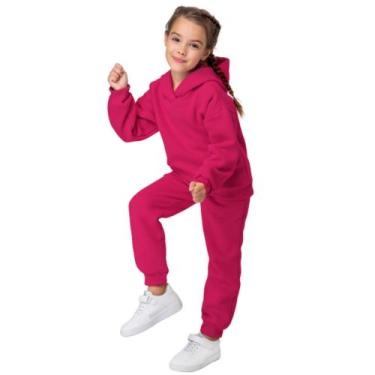 Imagem de Conjunto Moletom Inverno Juvenil Unissex Flanelado  Roupa Quente e Mac