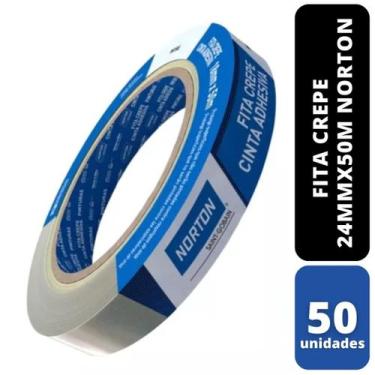 Imagem de Kit C/ 50 Fita Crepe Uso Geral 24 x 50m Norton