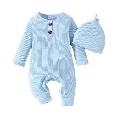 Imagem de Conjunto De Macacão E Chapéu Em Listras Multicoloridas Para Meninos Re