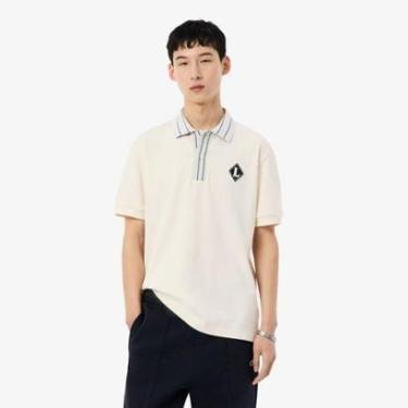 Imagem de Camisa Polo Lacoste De Modelagem Clássica Com Distintivo Masculina-Masculino