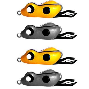 Imagem de Kit 4 Iscas Frog Matadeira Metalica New Quack Z60 Z70 Popper Traíra, M