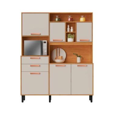 Imagem de Armário De Cozinha Compacta 160cm Nápoles Off White Madeira Itatiaia