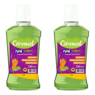 Imagem de Enxaguante bucal Carmed fini Minhocas Azedinha 250ml kit c/2